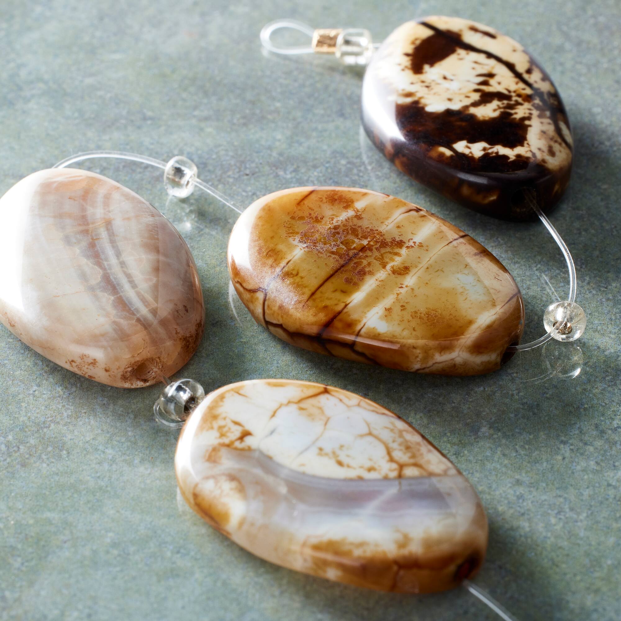 Amber Crackled Agate Oval Beads, 30mm by Bead Landing™